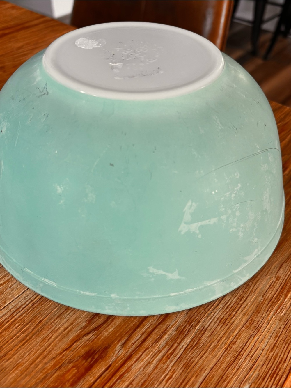 Vintage Pyrex Bowl Turquoise Green Nesting Mixing Bowl 403 2.5 QT Made in USA - Picture 3 of 6